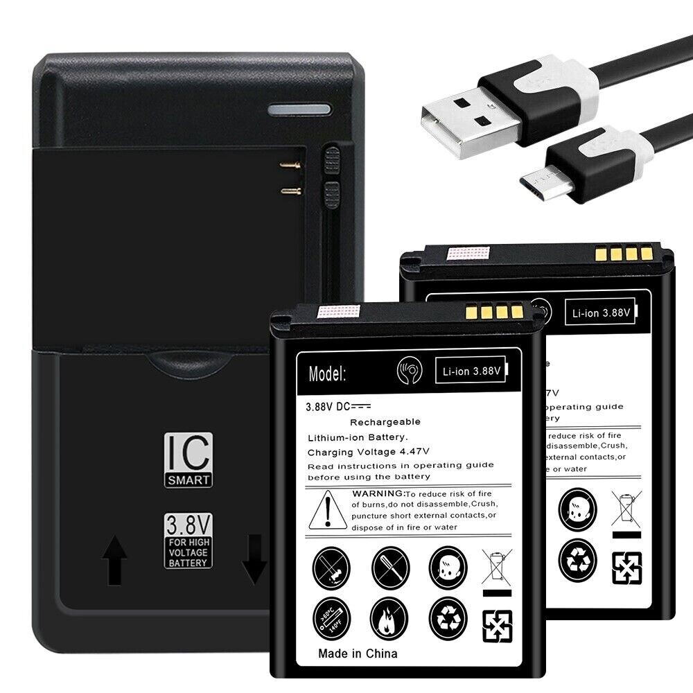 Long Lasting 2x 1700mAh Battery Desktop Charger Flat Cable f ZTE Link II Z2335CC
