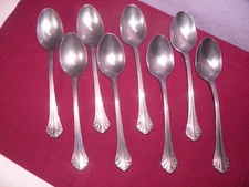 Set Of 8 Towle Supreme Cutlery Stratford Stainless Oval Soup Spoons 7 3/8 GG1