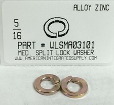 5/16 SPLIT LOCK WASHERS THRU-HARDENED ALLOY STEEL YELLOW ZINC PLATED (100)