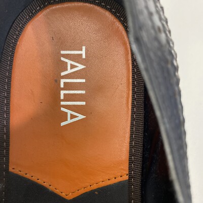TALLIA Sergio Leather Wingtip Shoes Tallia Brogue Wingtip Oxford Black Leather Fabric Inlay  main image 3
