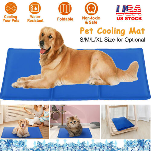 Pet Dog Cooling Mat Pressure Activated Gel Self-Cooling Bed Summer Sleeping Pad - Afbeelding 1 van 19