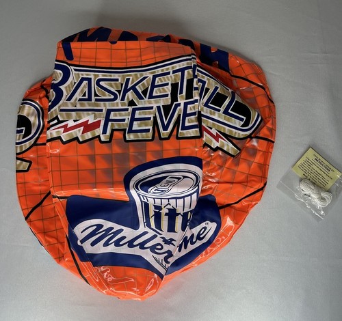 MILLER LITE Beer Basketball Fever INFLATABLE Disco Ball March Madness Orange VTG - Afbeelding 1 van 5