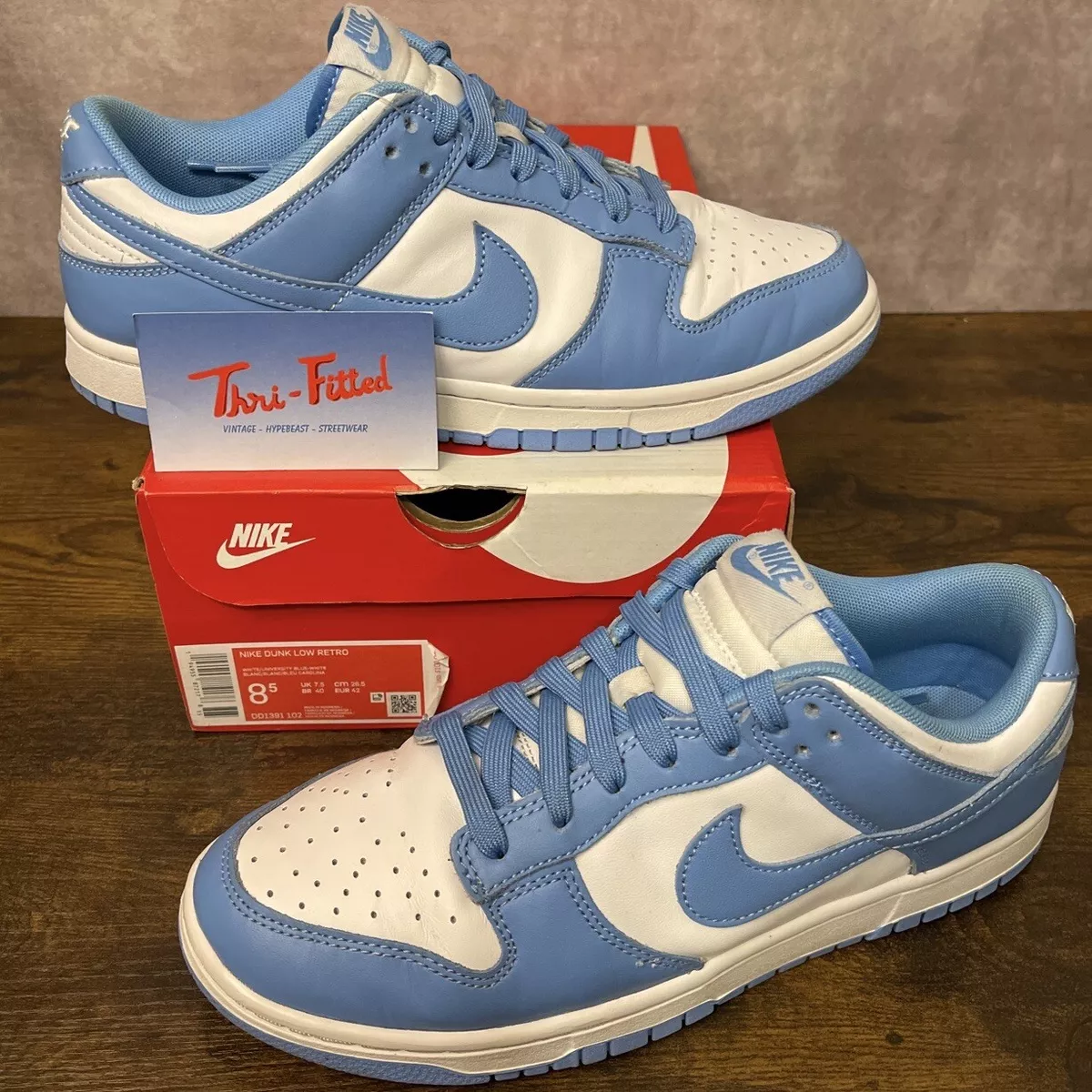 Nike Dunk Low University Blue UNC 2021 Size 8.5 (DD1391-102) Authentic  Men’s Run