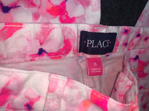 NEW THE CHILDRENS PLACE BRIGHT PINK FLORAL PANTS JEGGINS GIRLS SZ 6 I852 - Picture 7 of 7