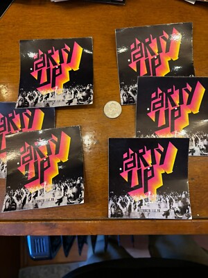 Destructo Party Up Sticker FeatYG (set of 6)Promo4x4 Rap RARE Free flag sticker￼