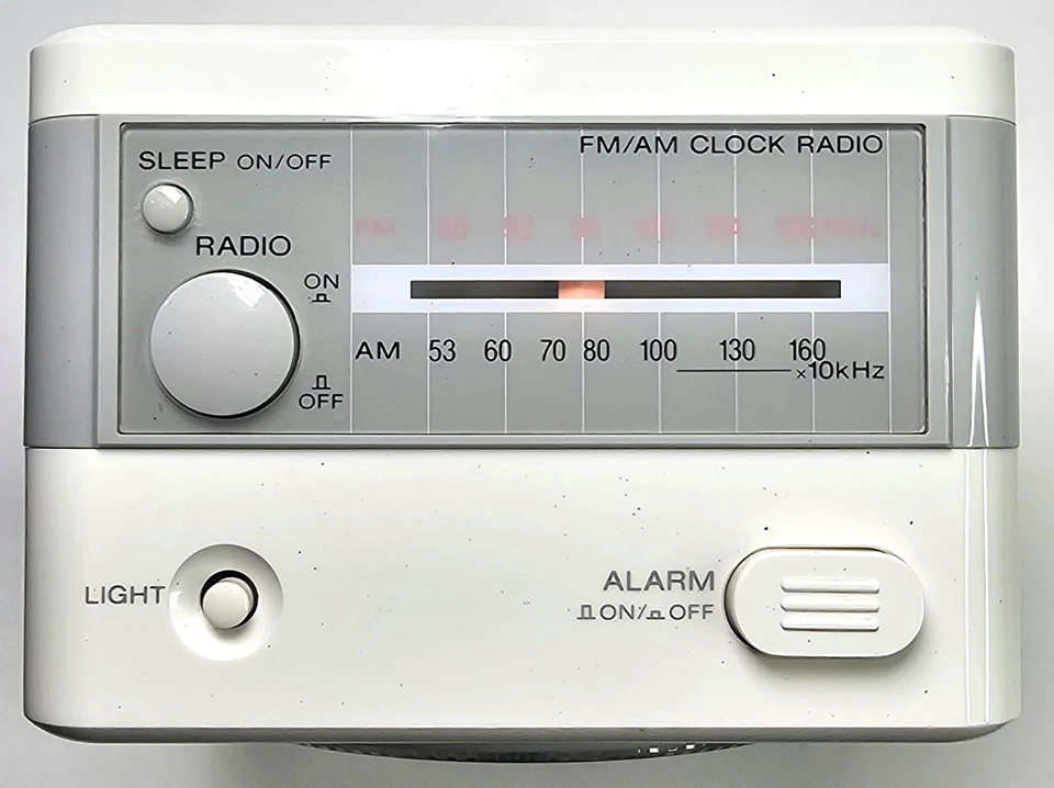 Vintage Ivory White Sony ICF-A8W JAPANESE Alarm Clock AM/FM Radio 3x4.5x4.5in - Image 3 of 4