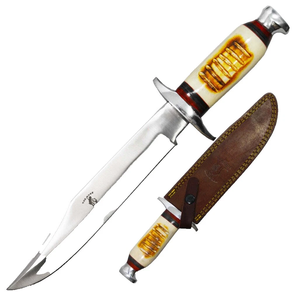Stainless Steel Blade Leather Handle Collectible Modern Factory Manufactured Fixed Blade Knives