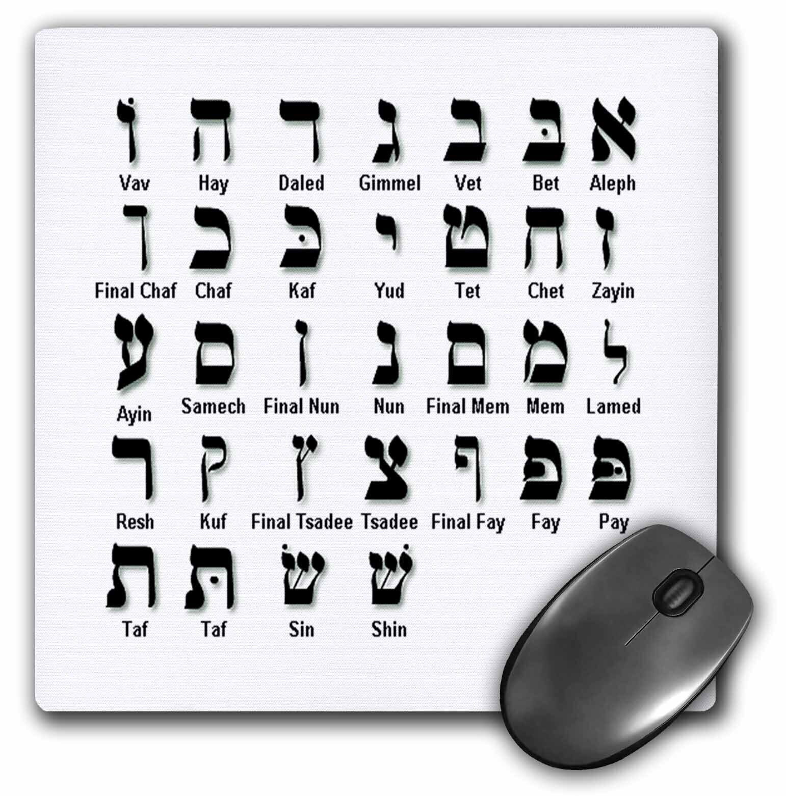 Hebrew Alphabet Mouse Pad by 3dRose