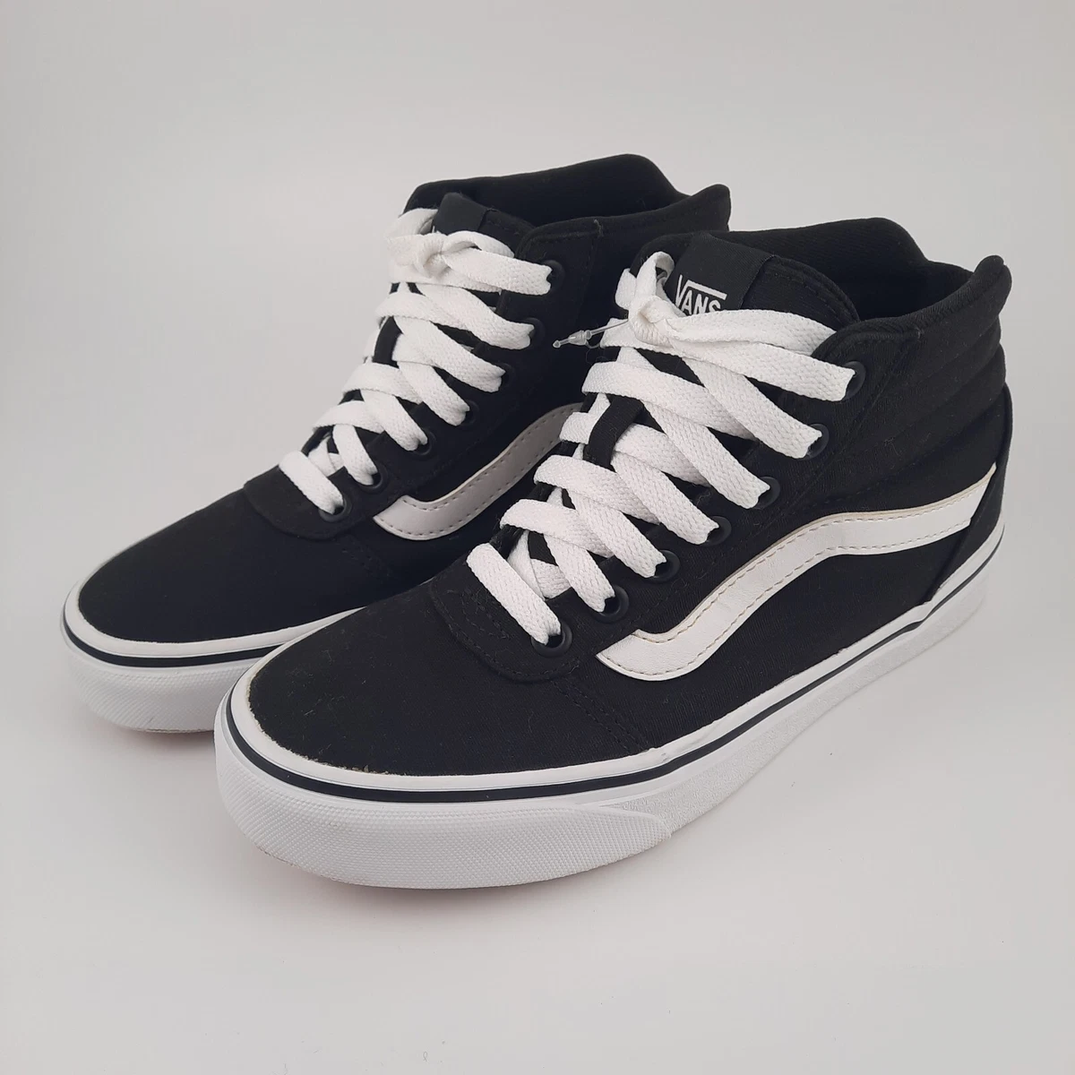 Vans Off The Wall Classic Old High Tops 5.5 Black Canvas EUC |