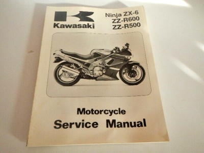 OEM KAWASAKI ZZ-R600 ZZ-R500 ZX6 90-93 SERVICE MANUAL 99924-1128