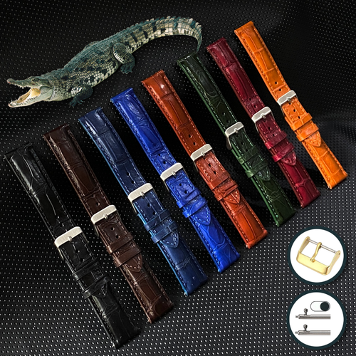 Vera Pelle di Coccodrillo Alligatore Cinturino in pelle uomo Band rilascio  rapido | eBay