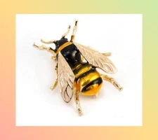 BUMBLE HONEY BEE INSECT BUG BROOCH PIN~HALLOWEEN COSTUME ACCESSORY~VINTAGE STYLE