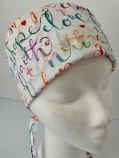 Love Faith Hope Lined Medical Scrub Cap Surgery Hat Chef Dental Chemo Cap