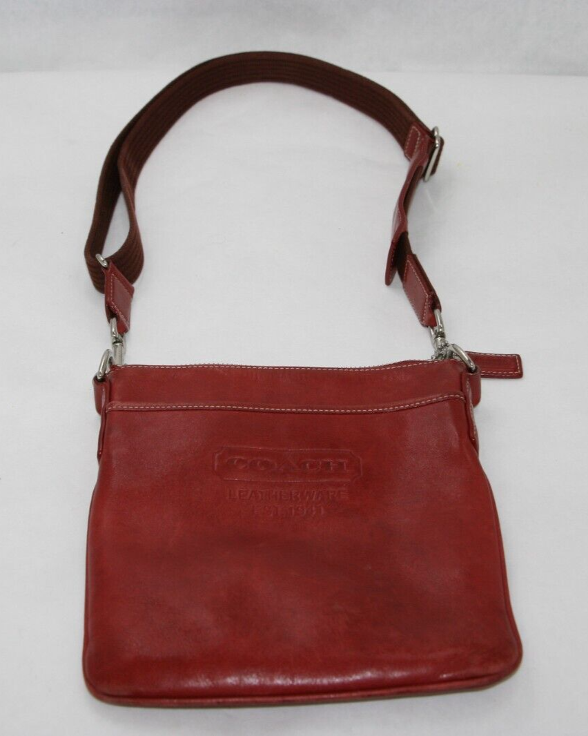 Coach Leatherware EST. 1941 Red Crossbody VNTG Y2K Embossed