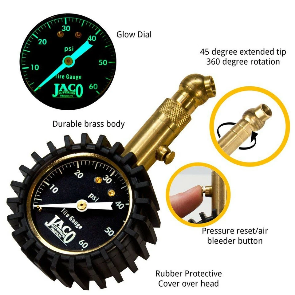 JACO Elite™ Tire Pressure Gauge - 60 PSI Foto 3 de 4
