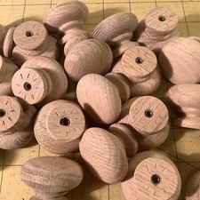 15 NEW UNFINISHED Oak 1-1/2 ROUND WOOD CABINET KNOBS INV-BX34
