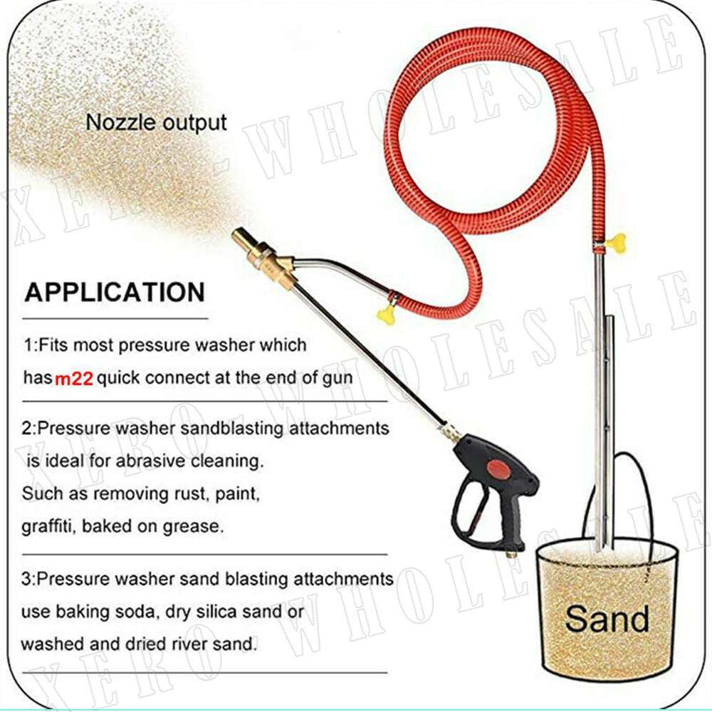 Sand Blaster Wet Sandblasting Kit 5000PSI Pressure Washer 1/4''Plug