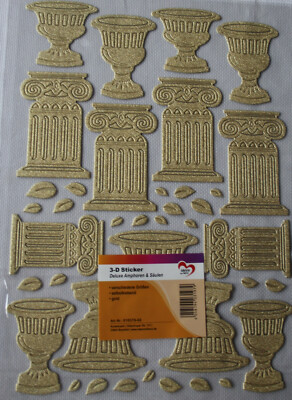 3 D-Sticker Deluxe ''Amphoren & Säulen'', gold, Jittenmeier