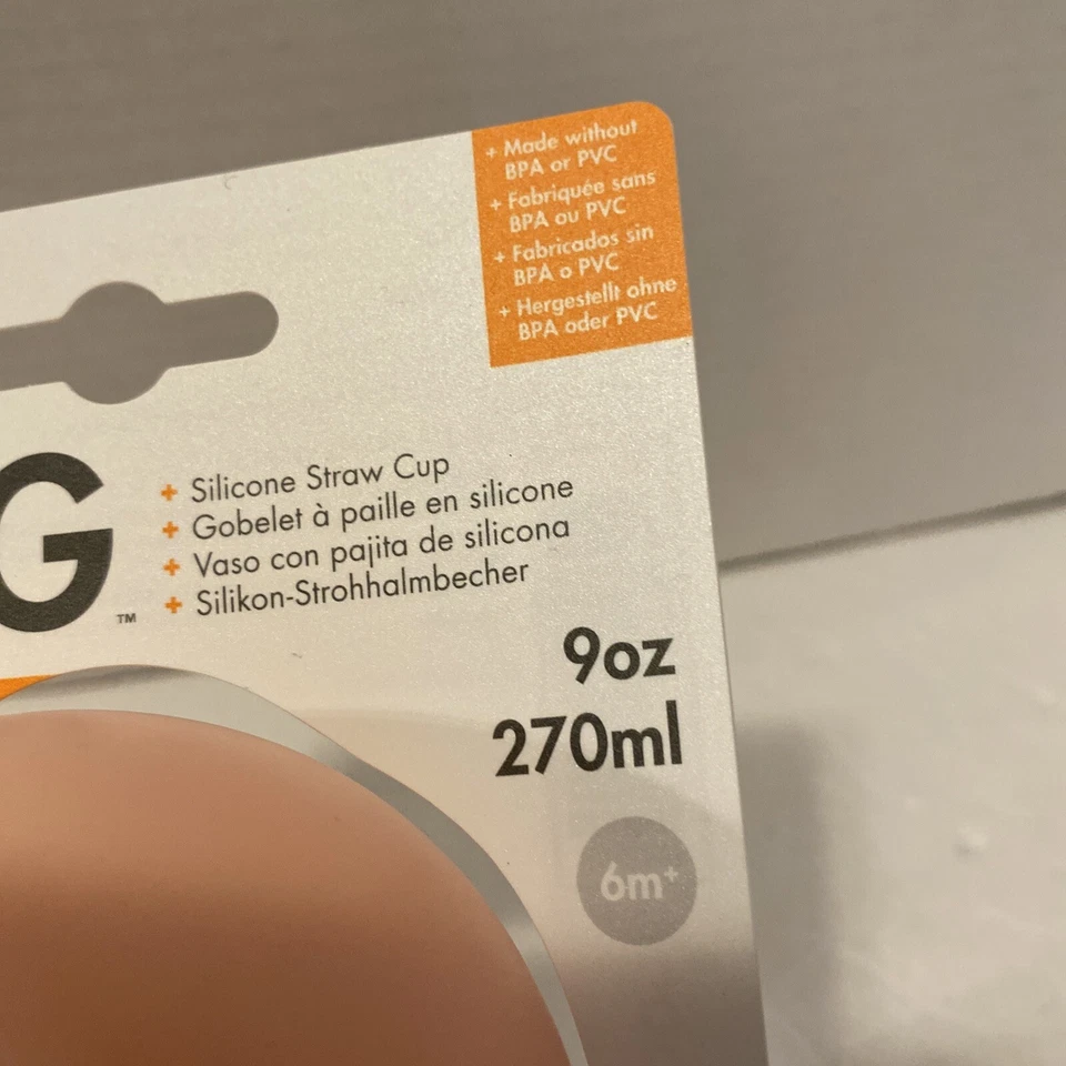 Garrafa de água Boon Swig 270ml copo sippy com palha de silicone bebê/criança 6m+ blush - Imagem 3 de 4