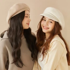 Oh! Women Beret Hat Classic French Style 100% Wool Cap Fall Winter Warm Hat