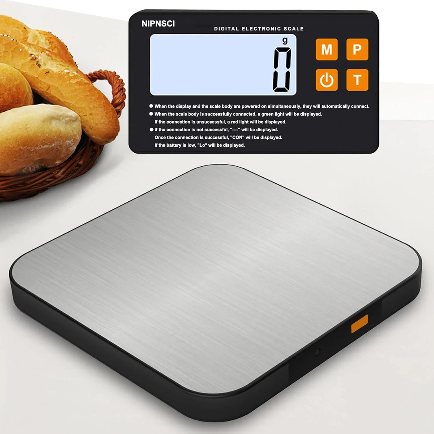 Stainless Steel Kitchen Scale 22lb/7 Units Large LCD Display Tare Function