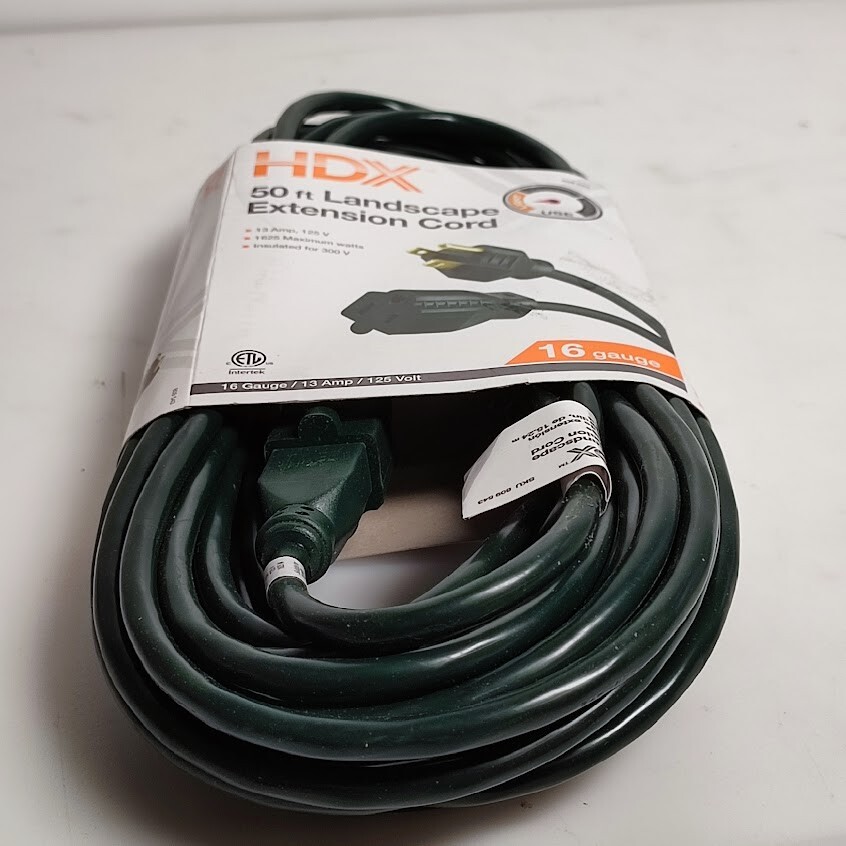 HDX Landscape Extension Cord Light Duty 50 ft. 16/3 Indoor Outdoor 125V