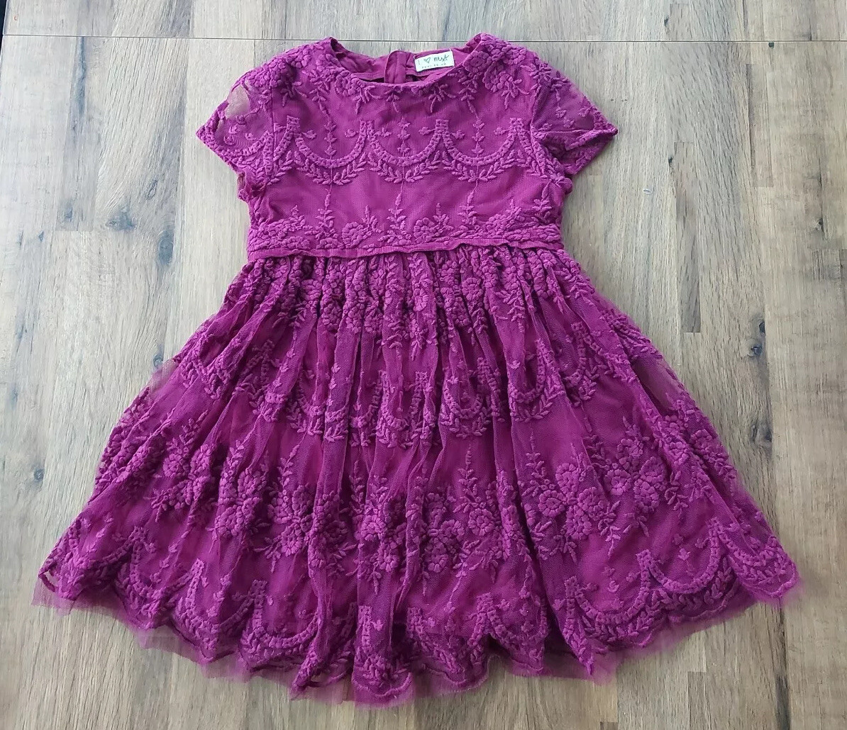 Next Girls Lace Occasion Dress- Purple- Size 6yrs worn once nsf