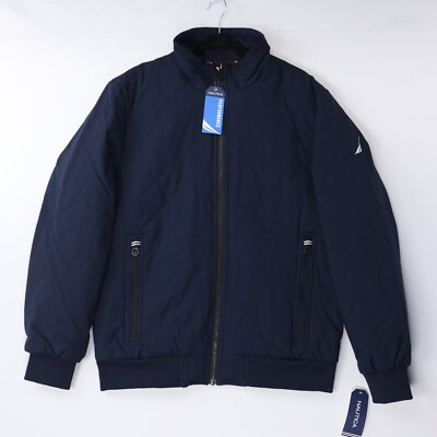 Nautica Mens Bomber Jacket Performance Stretch Water Resistant