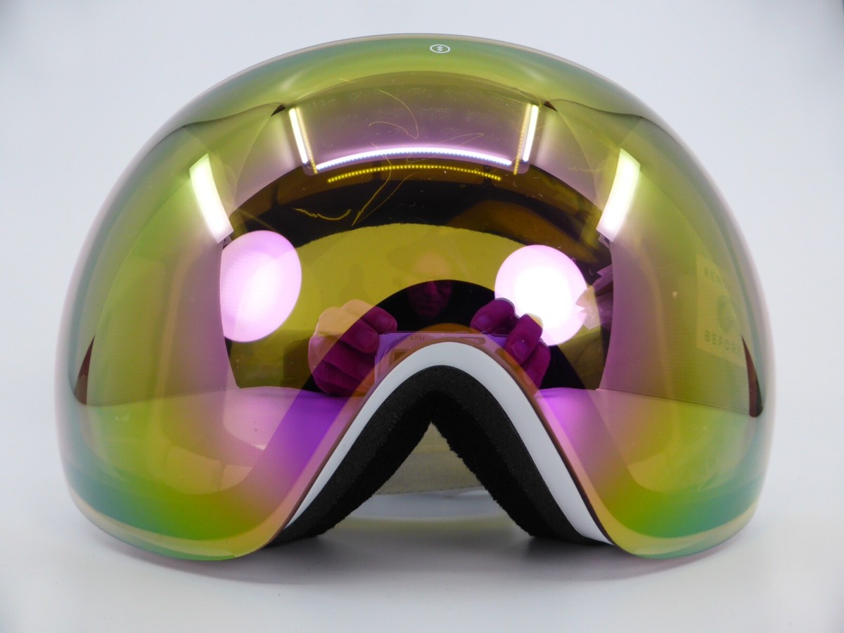 スキー・スノーボードアクセサリー AFEG3 GLOSSWHITE bronze/silver chrome Electric Snow Goggle EG3 Matte White - Brose/Pink Chrome Lens VLT