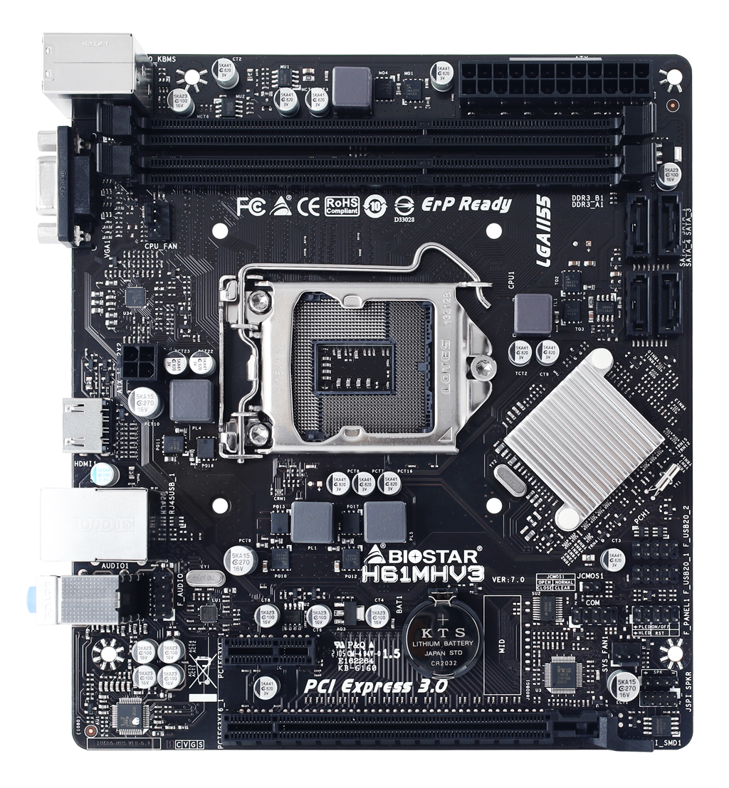 Biostar H61MHV3 Intel H61 LGA 1155 MicroATX Desktop Motherboard | eBay
