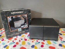 40 X CD Music Disc Holder Shelves Unit Black Ash Plastic 80s 2 Drawers Memorex