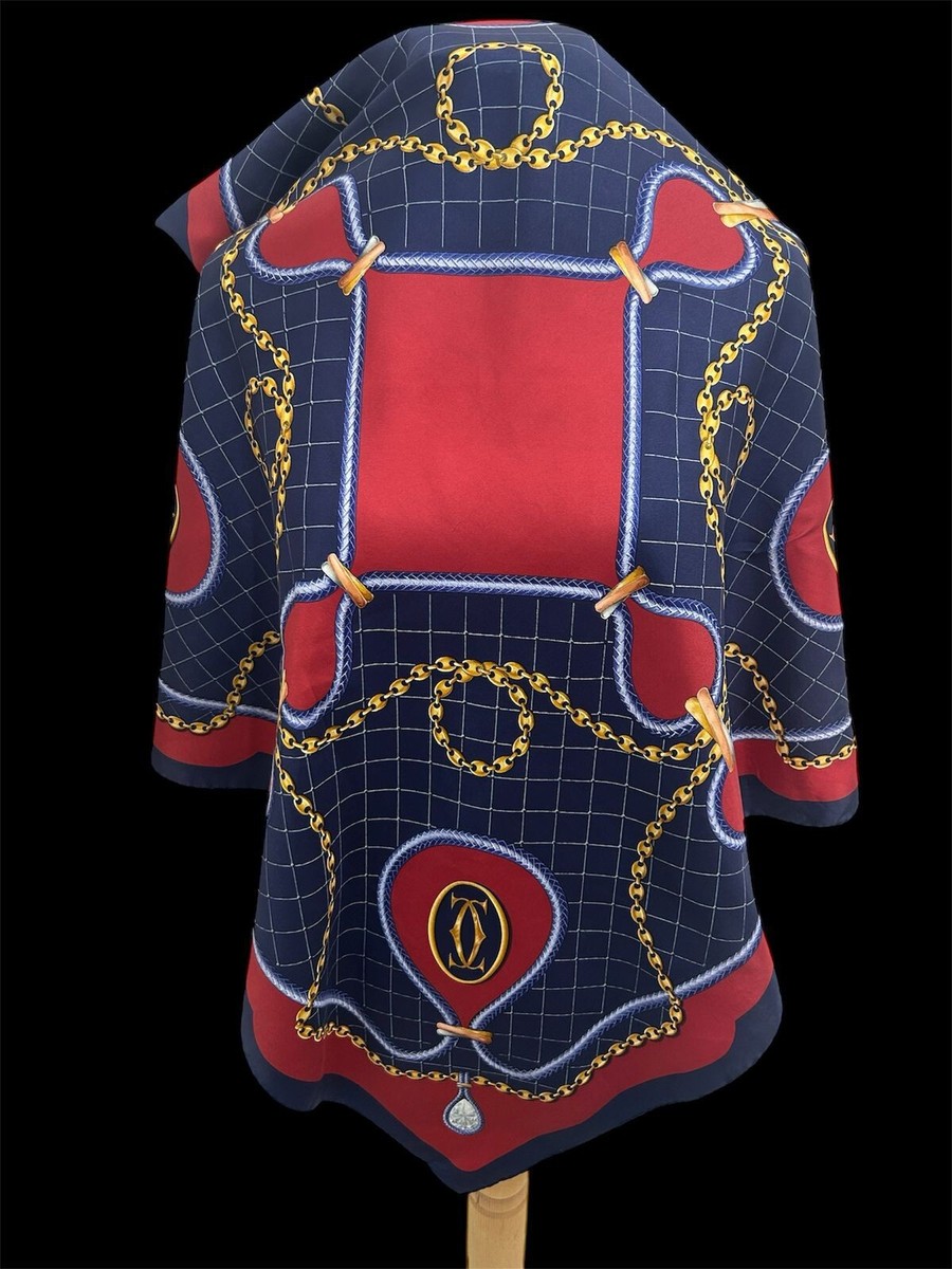S18# Must de Cartier multicolore Silk Scarf 34 inch has hole | eBay