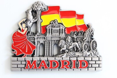 3D - MADRID - SPANIEN - Souvenir Kühlschrankmagnet Küche Deko Urlaubsgeschenk - Metall