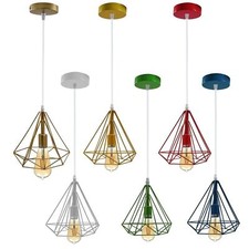 Modern Retro Industrial Metal Geometric Wire Cage Ceiling Hanging Pendant lights