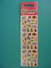 Sandylion Kromekote Stickers ZOO ANIMALS Sealed Pkg 1 Sheet