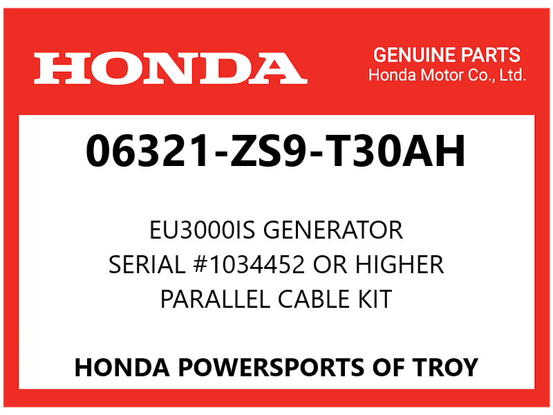 06321zs9t30ah OEM Honda Generator Parallel Cable Kit Eu3 Eu3000 for