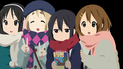 Anime girls dark hair eyes group of women black Playmat Game Mat Desk