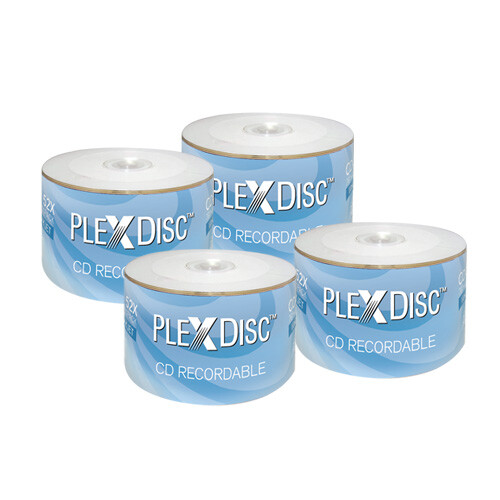 200 PC PlexDisc 52X 700 MB 80 MIN CD-R White Inkjet Hub Printable Disc 631-210 - Picture 1 of 1