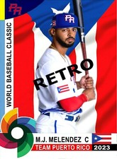 M.J. MELENDEZ WORLD BASEBALL CLASSIC 2023 PUERTO RICO FLAG PORTRAIT CUSTOM