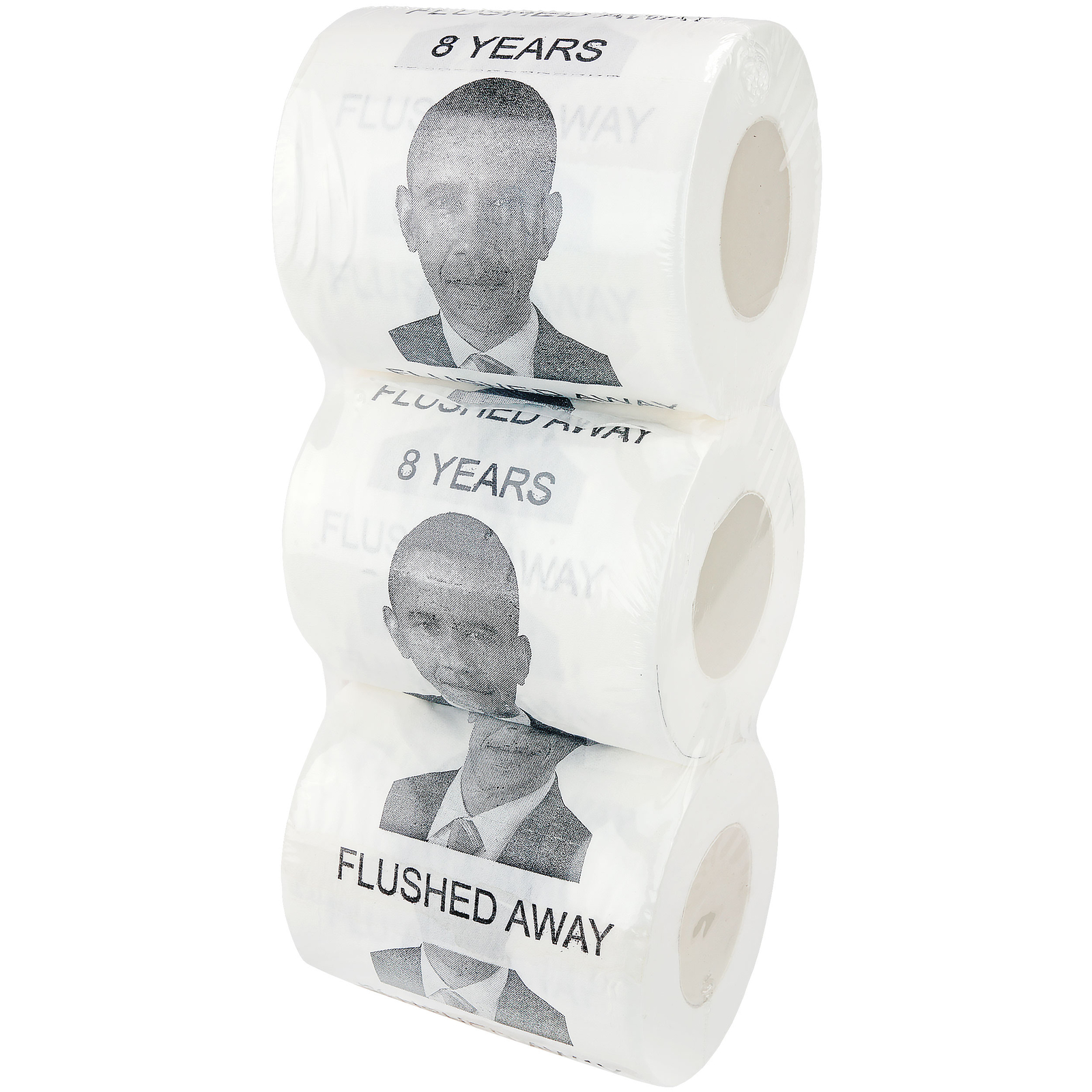 Home Garden Party Gags Tricks 3 Rolls Barack Obama Novelty Toilet Paper Special Edition 8 Years Flushed Away