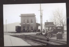 REAL PHOTO IRONTON OHIO DOWNTOWN RAILROAD DEPOT TRAIN STATION POSTCARD COPY