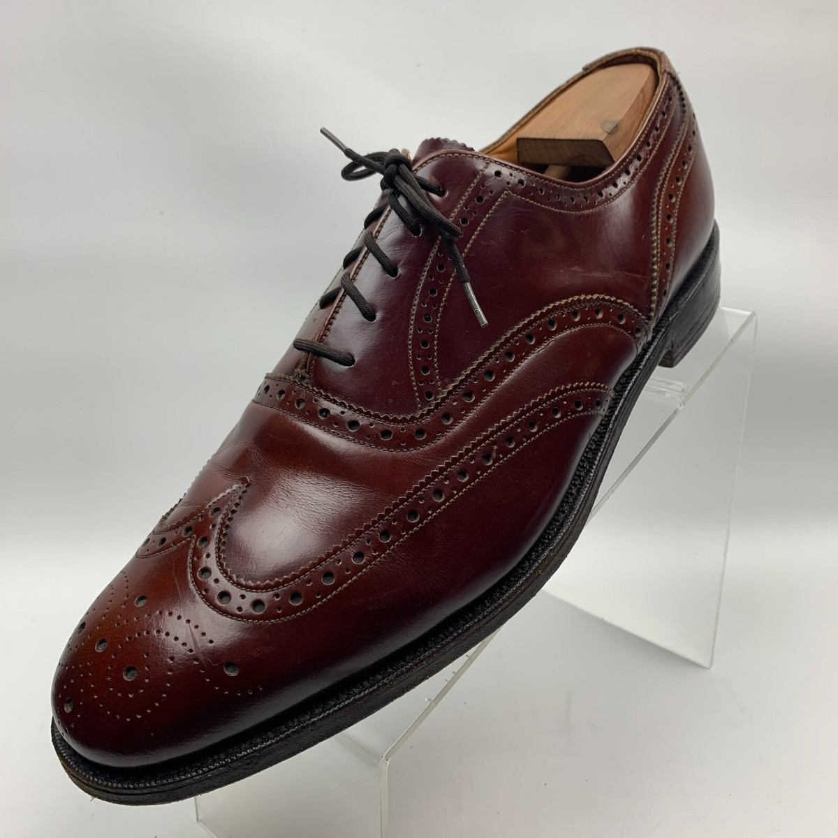 Stuart McGuire Oxford Brown Leather Wingtip Brogue Round Toe 