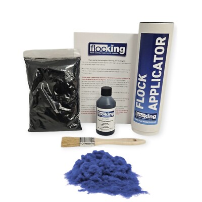 Beflockungsset royalblau klein - Flockkleber Applikator - Basteln