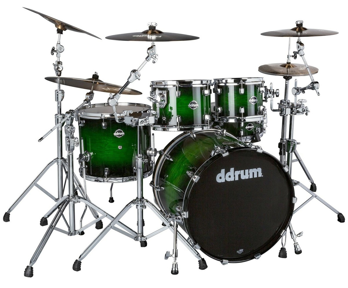 ddrum Dominion Birch 5PC Shell Pack With Ash Veneer Green Burst