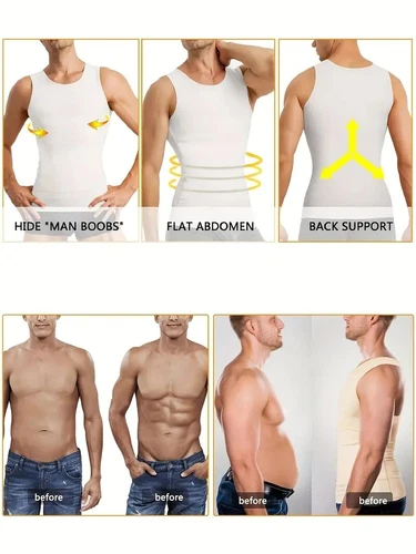 Mens sculpting Body Shaper Underwear Corset Compression Vest Singlet Dad Bod AU - Bild 12 von 38