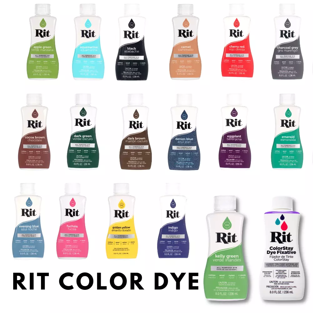 8 oz RIT All-Purpose Liquid Dye and ColorStay Dye Fixative Bundle