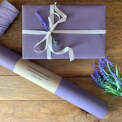 KRAFT Eco Friendly Lavender Purple Wrapping Paper Sheet Roll Recyclable