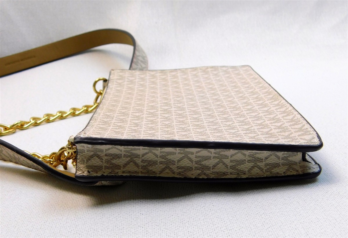 ★お仕事中に便利★MICHAEL KORS Belt Bag 554131C Michael Kors MK Signature Navy Large Pull Chain Belt Waist