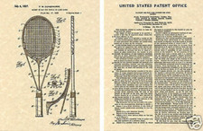 HAZELL TENNIS RACKET US PATENT Art Print READY TO FRAME 1927 Donisthorpe