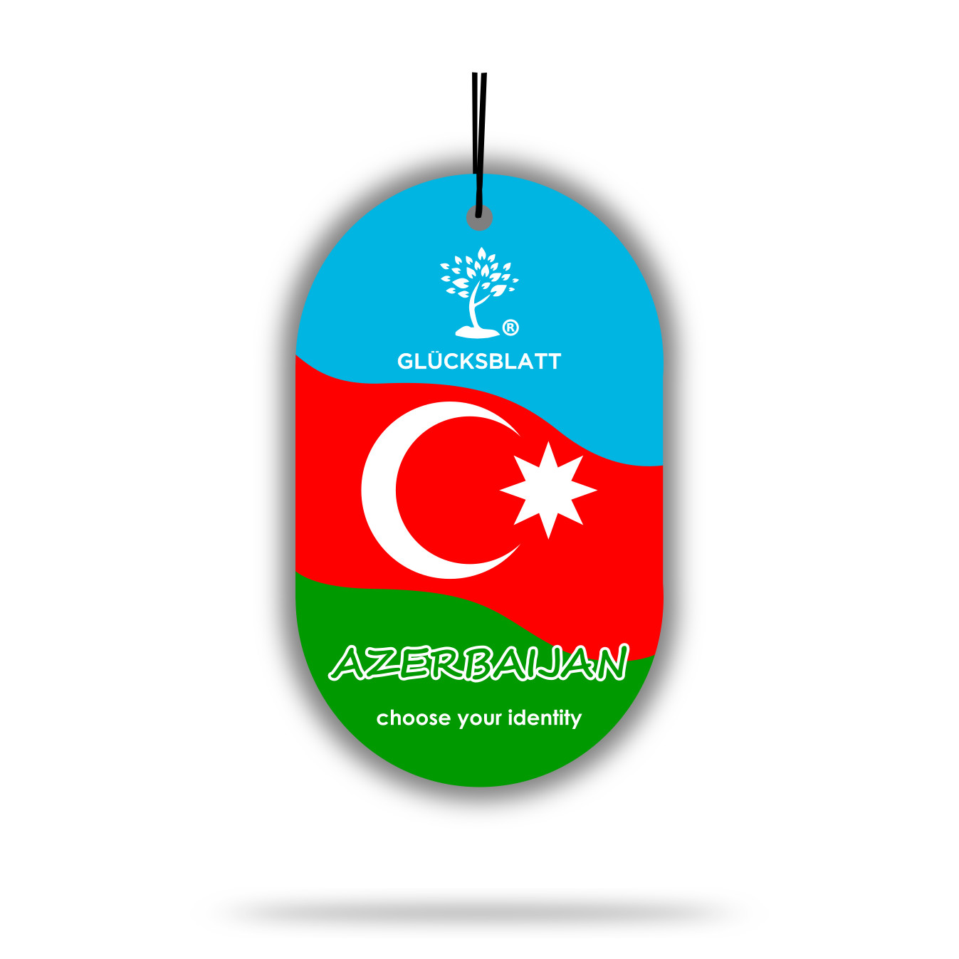 LUCKY LEAF Car Air Freshener Fragrance Tree Flag AAZERBAIJAN Baku